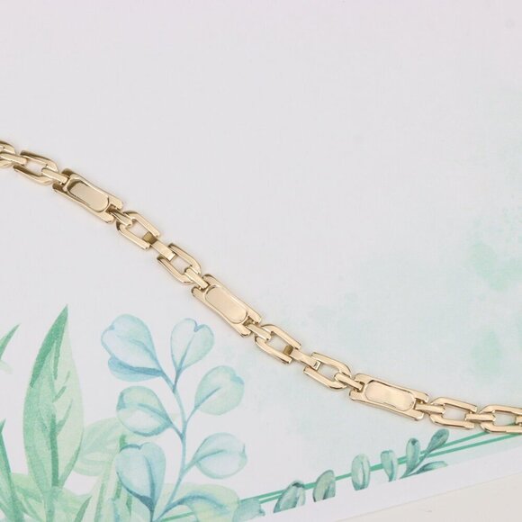 "Bold Link Design Rose Gold Bracelet, XPBL1002 - Picture 3 of 12